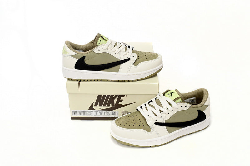 Travis Scott Air Jordan 1 Low Golf Olive Edition Performance Sneakers