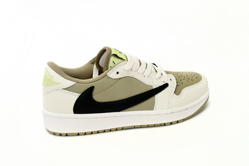 Travis Scott Air Jordan 1 Low Golf Olive Edition Performance Sneakers