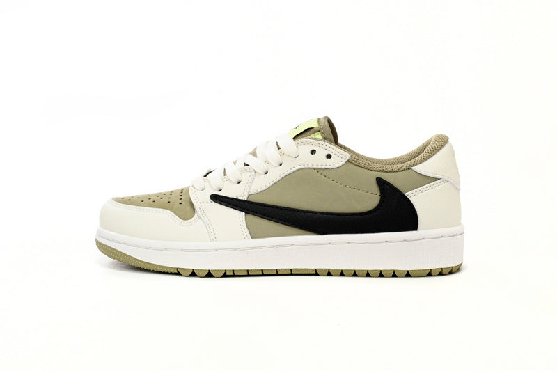 Travis Scott Air Jordan 1 Low Golf Olive Edition Performance Sneakers