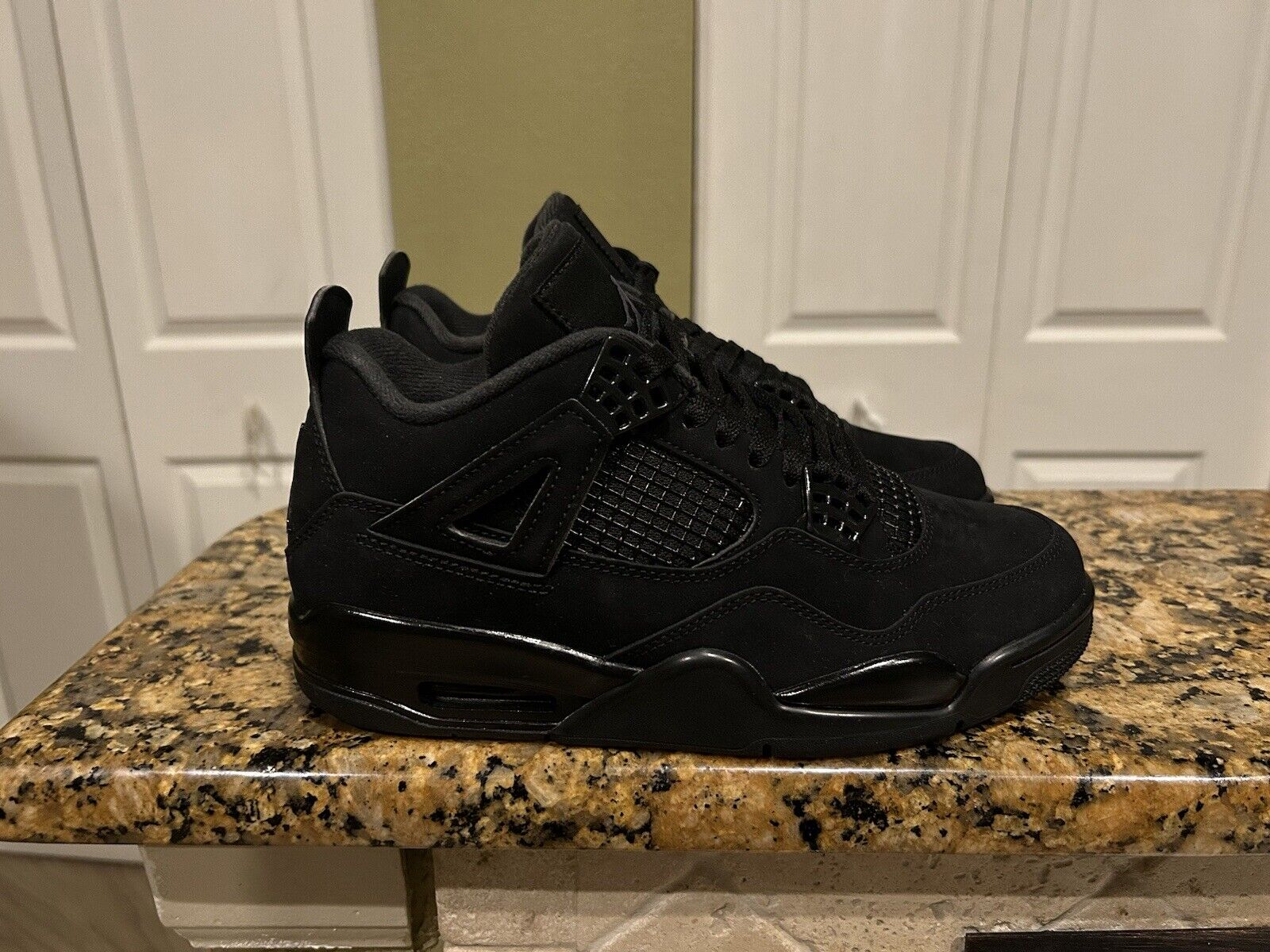 OG Batch Air Jordan 4 Retro "Black Cat" Men's Premium Blackout Sneakers