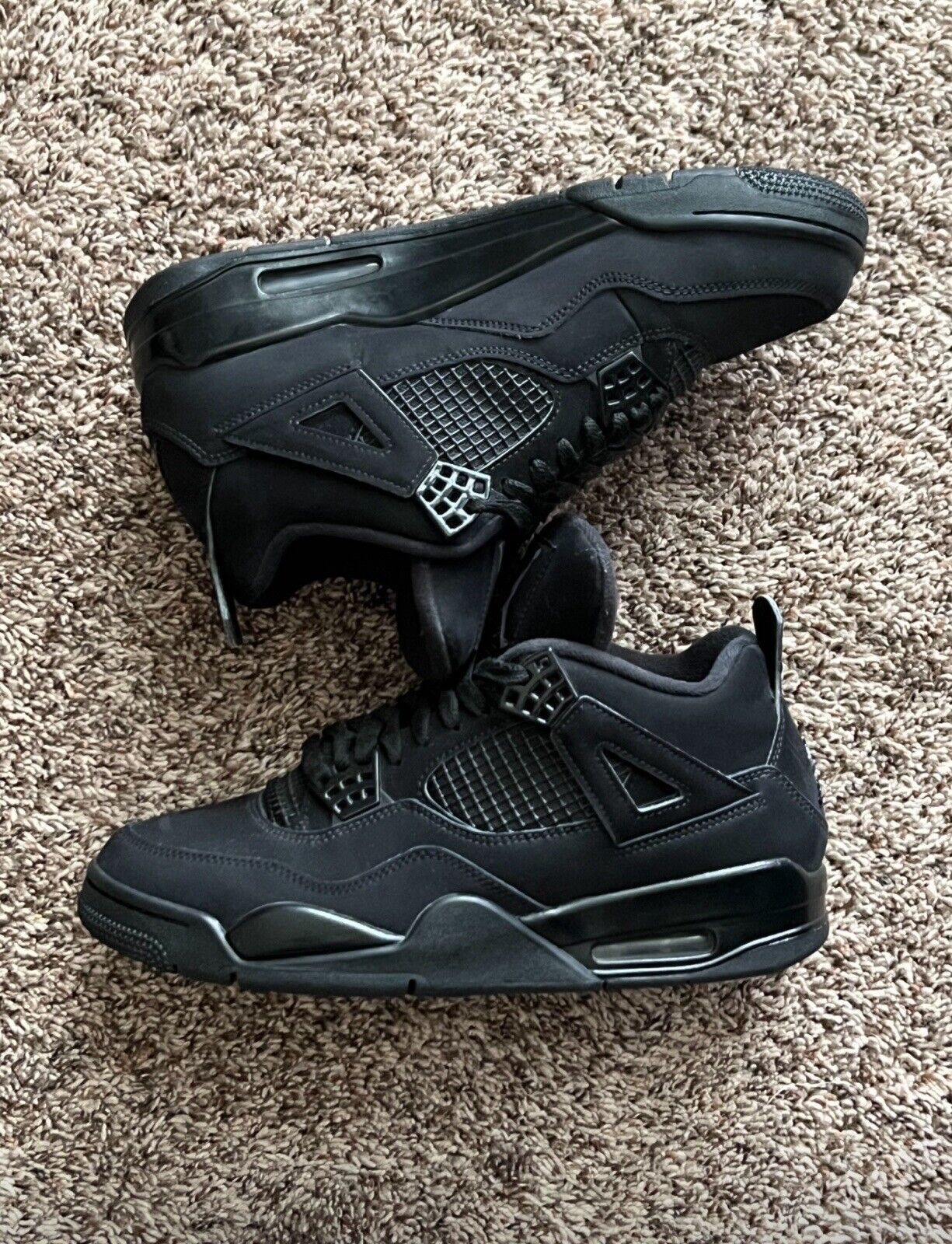 OG Batch Air Jordan 4 Retro "Black Cat" Men's Premium Blackout Sneakers