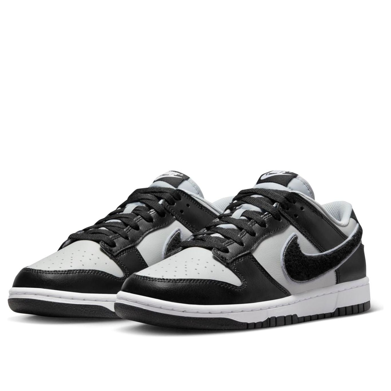 Nike Dunk Low ‘Chenille Swoosh – Black Grey Fog’