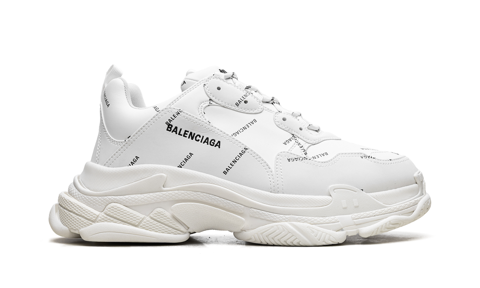 Balenciaga Triple S Allover Logo White Trainers: Chunky, Stylish, Iconic Design