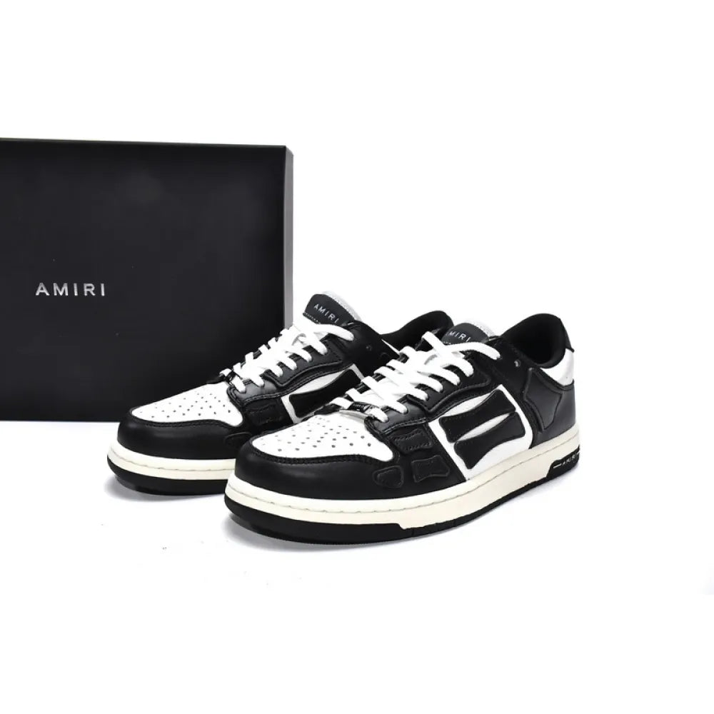 AMIRI Skel Top Low Black White Sneakers – Stylish Bone Appliqué Low-Top Shoes