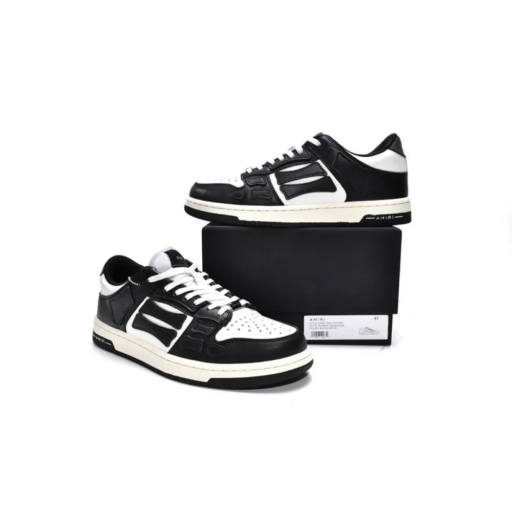 AMIRI Skel Top Low Black White Sneakers – Stylish Bone Appliqué Low-Top Shoes