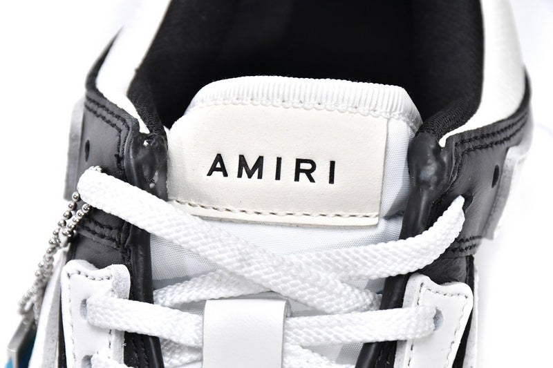 AMIRI Skel Top Low White Black Bone Appliqué Premium Leather Sneakers