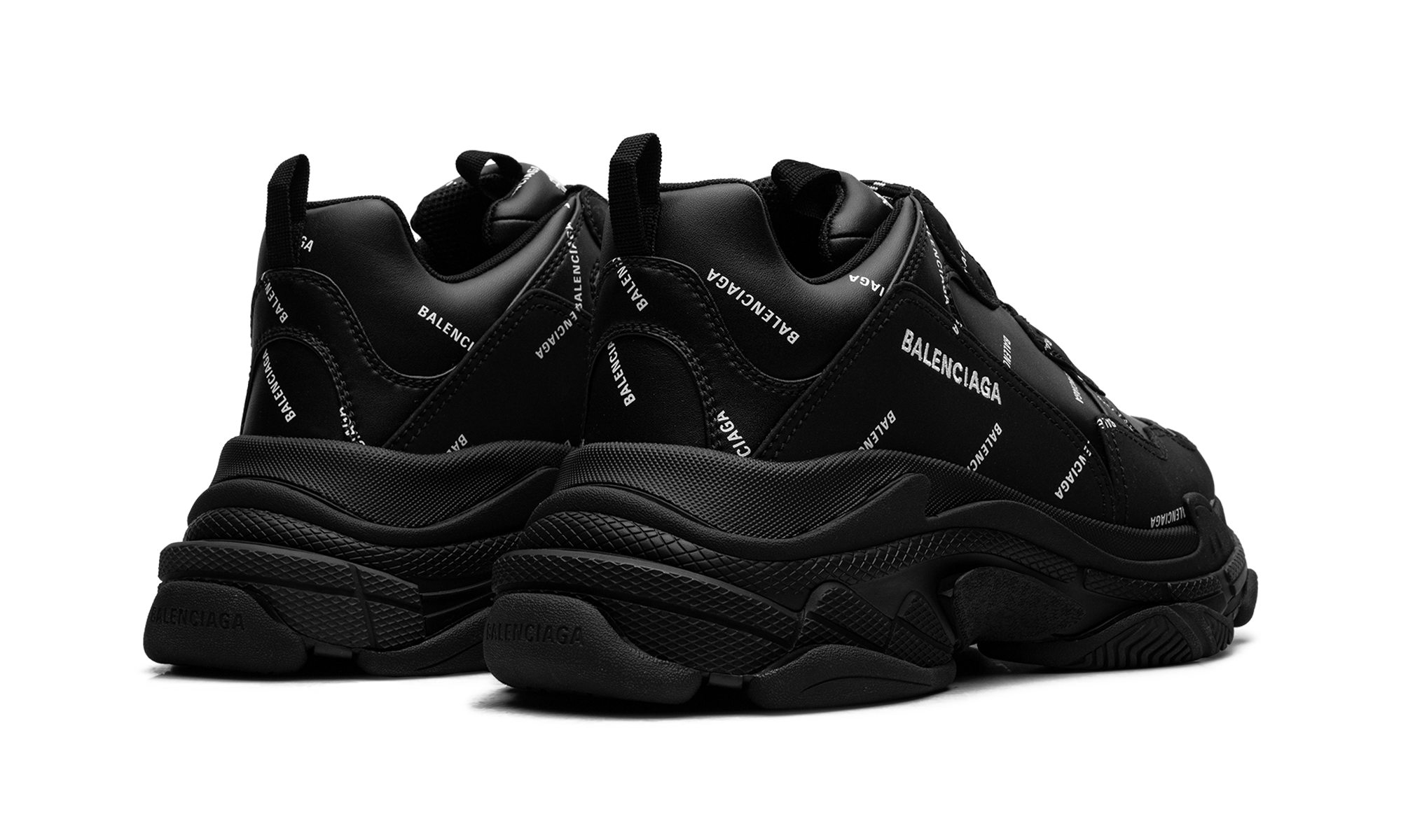Balenciaga Triple S 'Allover Logo Black' Chunky Luxury Designer Fashion Sneaker