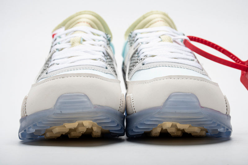 Off-White x Nike Air Max 90 'The Ten' All White Iconic Sneakers