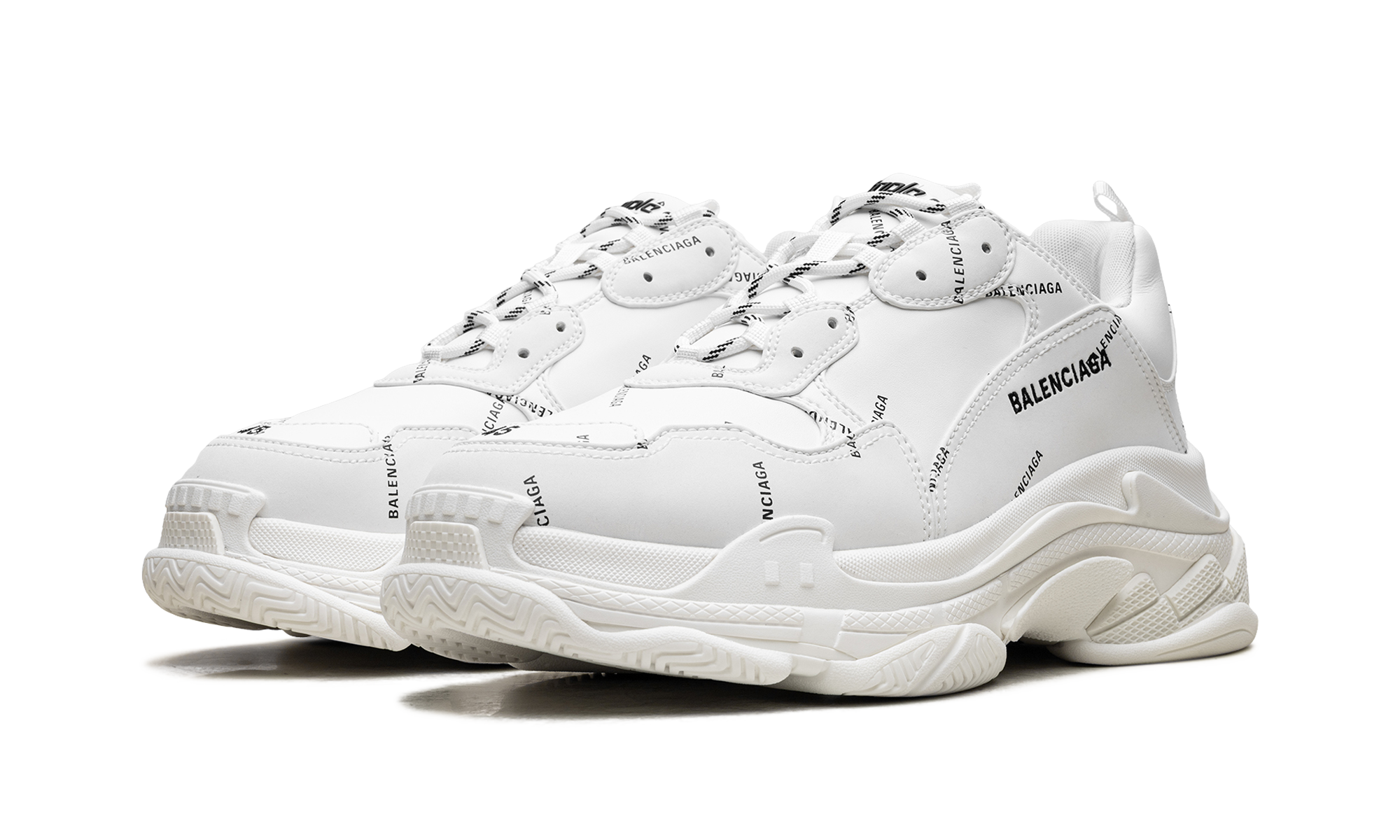 Balenciaga Triple S Allover Logo White Trainers: Chunky, Stylish, Iconic Design