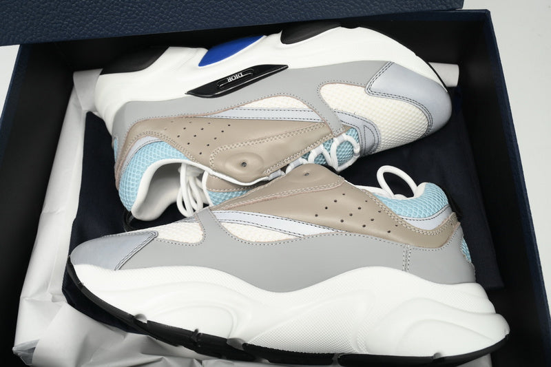 Dior White, Blue, & Black B22 Chunky Sneakers - Iconic Athletic Footwear