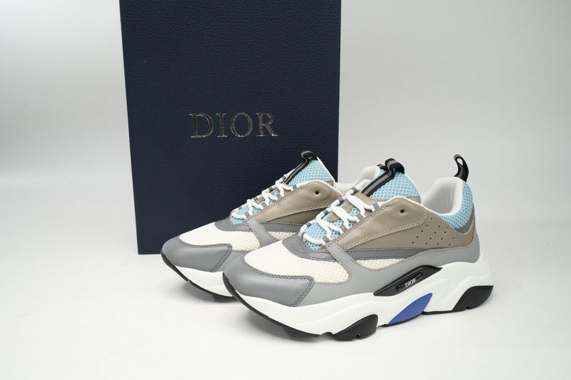 Dior White, Blue, & Black B22 Chunky Sneakers - Iconic Athletic Footwear