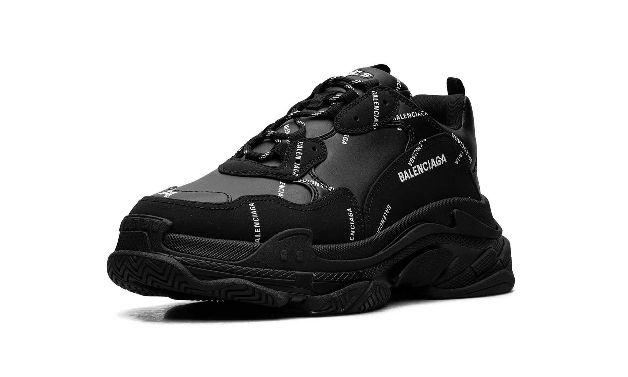 Balenciaga Triple S 'Allover Logo Black' Chunky Luxury Designer Fashion Sneaker