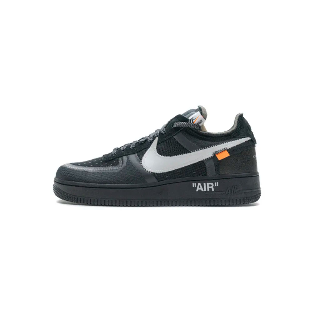 OFF-WHITE Nike Air Force 1 Low Black Deconstructed Premium Fashion Sneaker