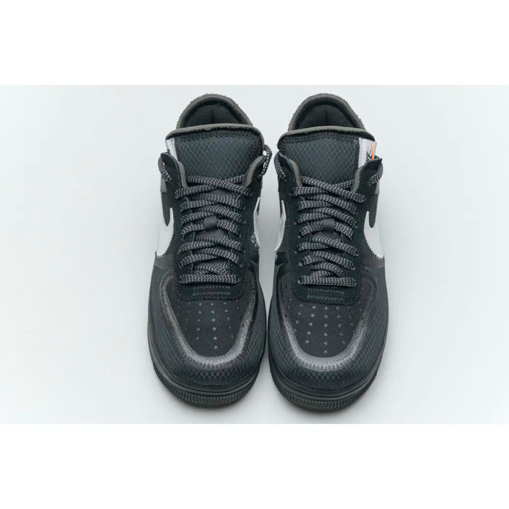 OFF-WHITE Nike Air Force 1 Low Black Deconstructed Premium Fashion Sneaker