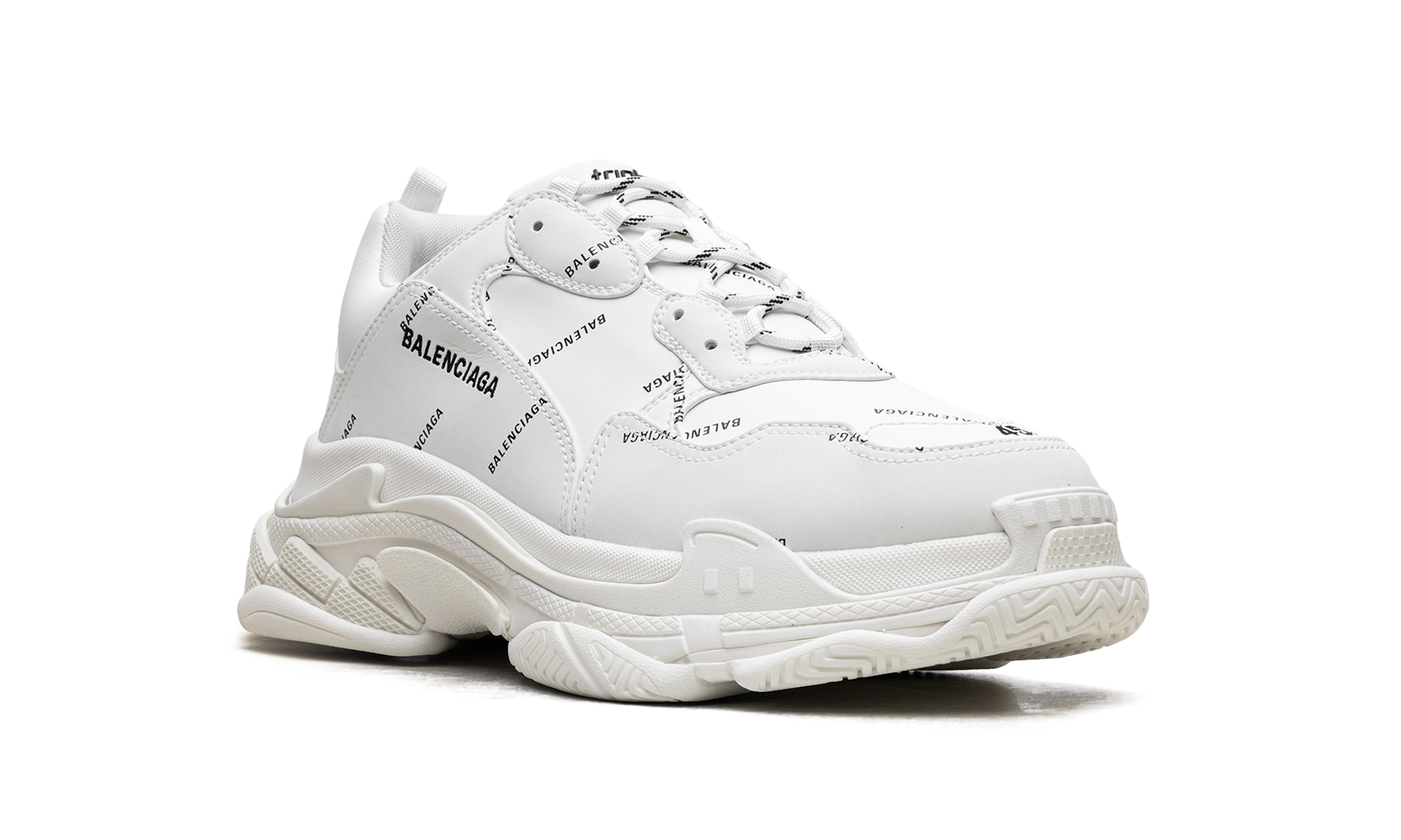Balenciaga Triple S Allover Logo White Trainers: Chunky, Stylish, Iconic Design