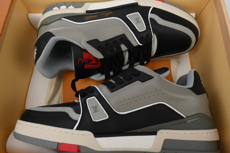 Louis Vuitton Trainer Grey Black Luxury Sneakers - Stylish Comfort Footwear