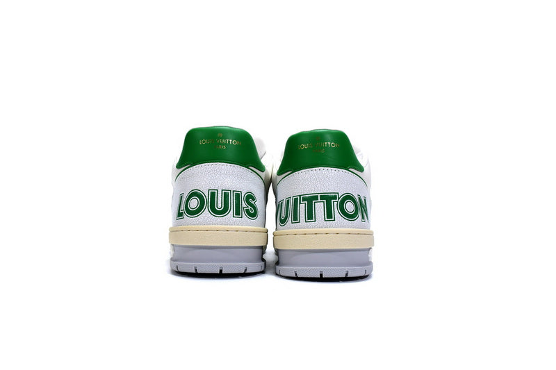 Louis Vuitton Trainer White Green Premium Luxury Sneakers - Men's Fashion Footwear
