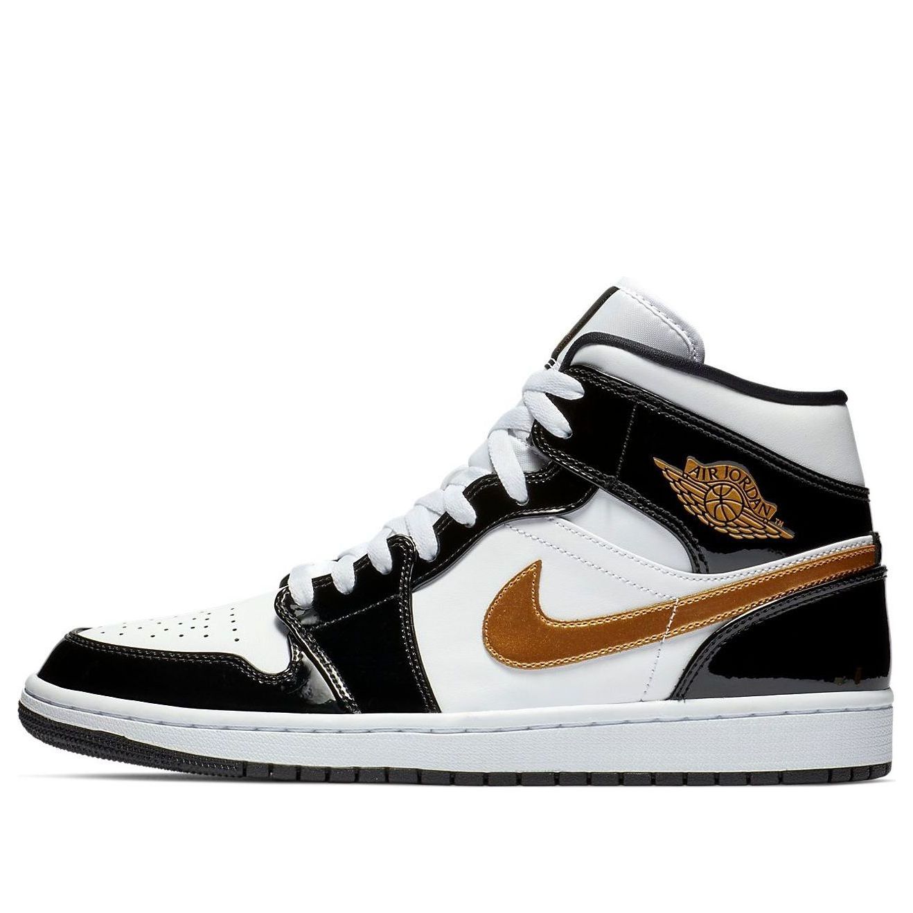 Air Jordan 1 Mid Patent ‘Black Gold’