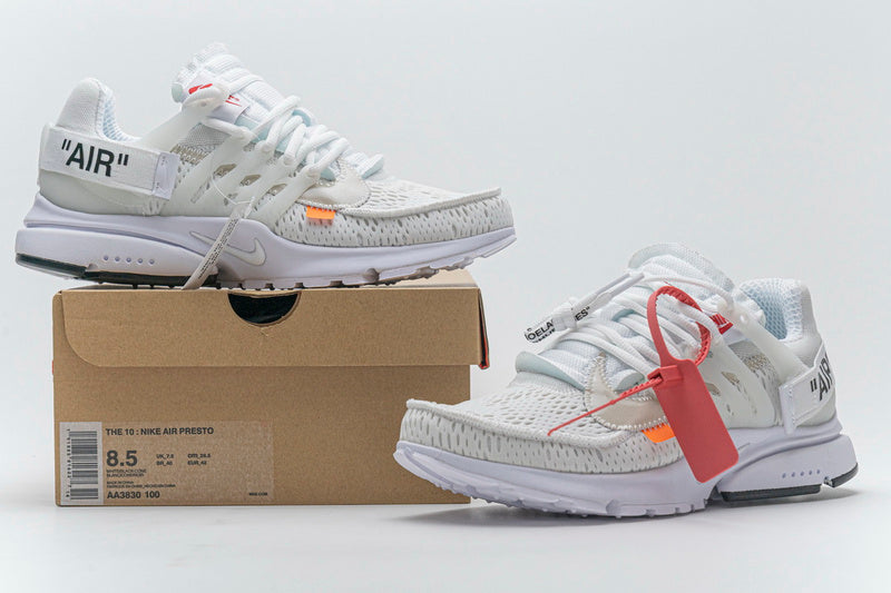 Iconic OFF-WHITE x Nike Air Presto White Sneakers: Lightweight, Stylish, Collaboration Shoes