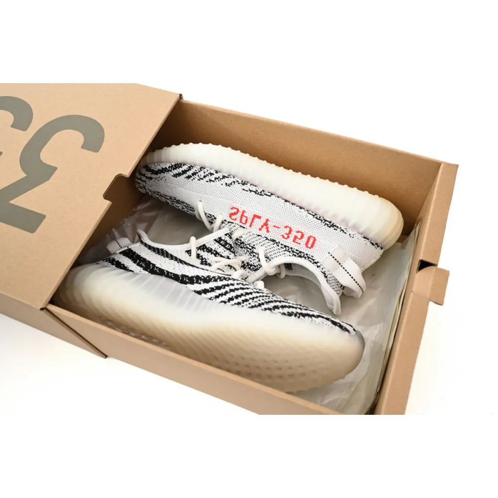OG Adidas Yeezy Boost 350 V2 Zebra Primeknit Sneakers with Real Boost