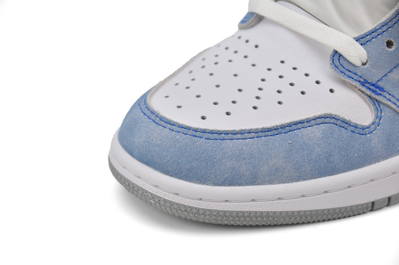 Classic Air Jordan 1 High GS Washed Carolina Blue Denim Sneakers