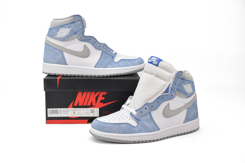 Classic Air Jordan 1 High GS Washed Carolina Blue Denim Sneakers