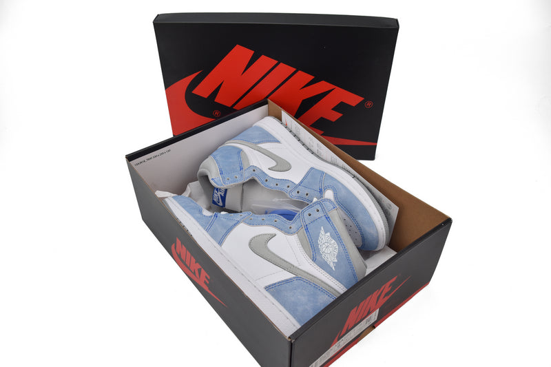 Classic Air Jordan 1 High GS Washed Carolina Blue Denim Sneakers