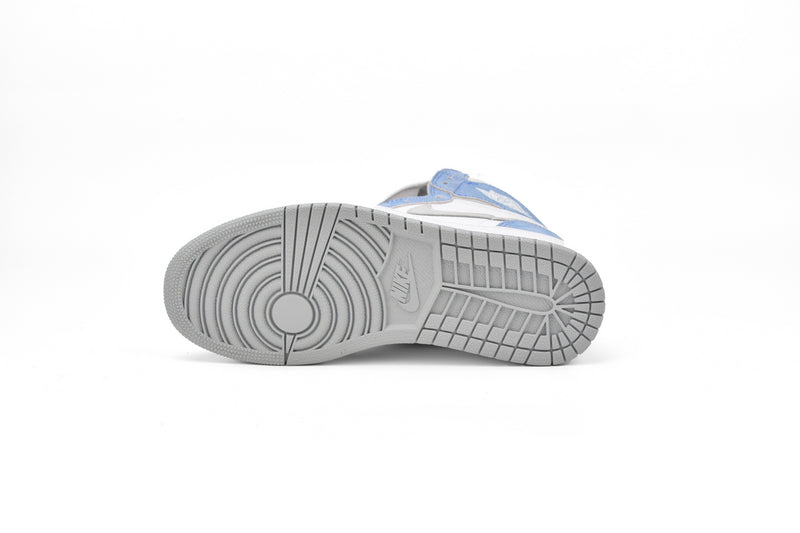 Classic Air Jordan 1 High GS Washed Carolina Blue Denim Sneakers