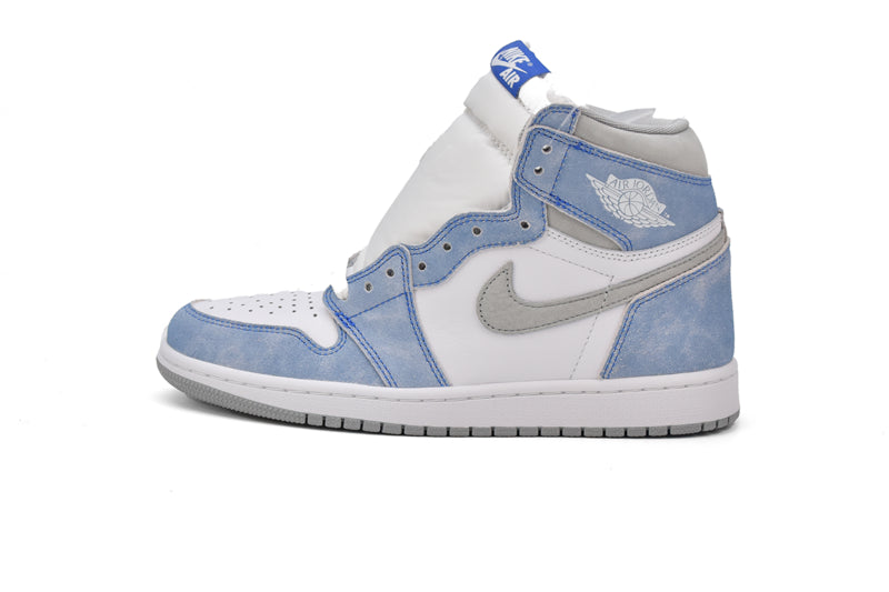 Classic Air Jordan 1 High GS Washed Carolina Blue Denim Sneakers
