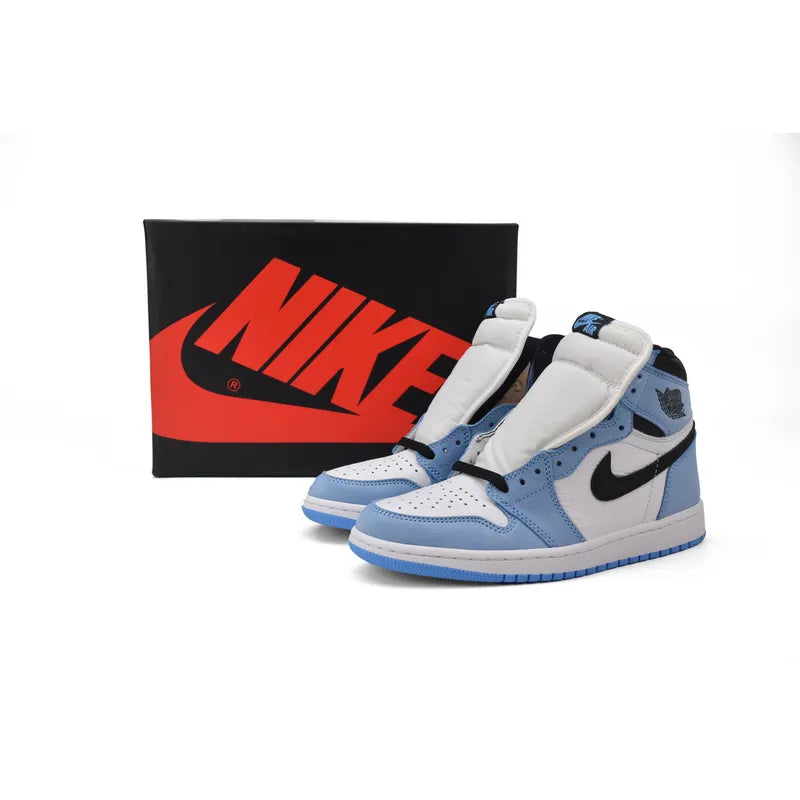 Iconic Nike Air Jordan 1 High OG University Blue Premium Leather Sneakers