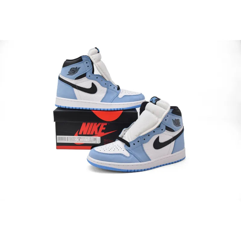 Iconic Nike Air Jordan 1 High OG University Blue Premium Leather Sneakers