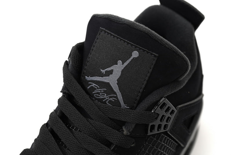 OG Batch Air Jordan 4 Retro "Black Cat" Men's Premium Blackout Sneakers