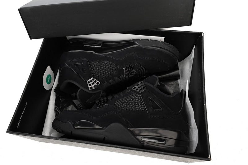 OG Batch Air Jordan 4 Retro "Black Cat" Men's Premium Blackout Sneakers