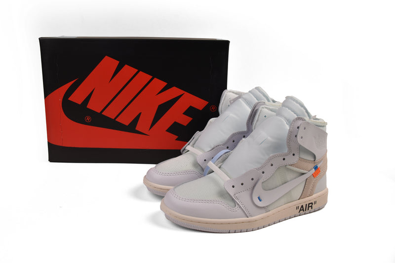 Exclusive OFF-WHITE x Air Jordan 1 'The Ten' White High-Top OG Replica Sneakers