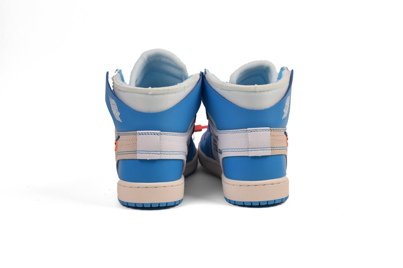 OG Off-White x Air Jordan 1 UNC Retro High Top Sneakers Blue White