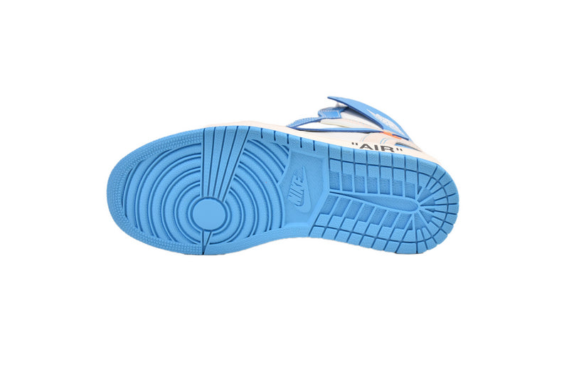 OG Off-White x Air Jordan 1 UNC Retro High Top Sneakers Blue White