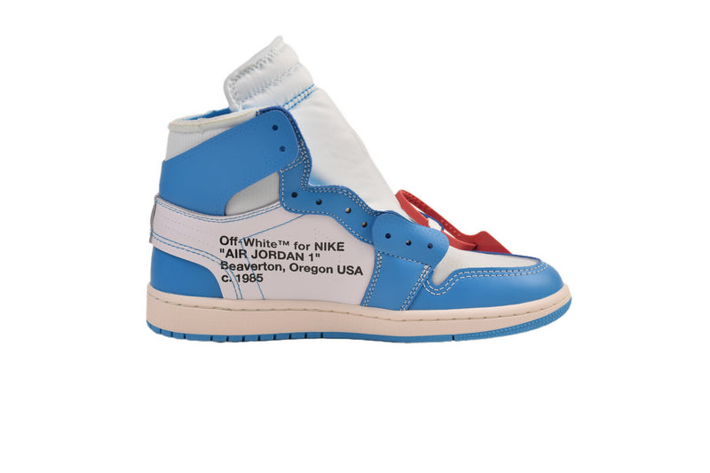 OG Off-White x Air Jordan 1 UNC Retro High Top Sneakers Blue White
