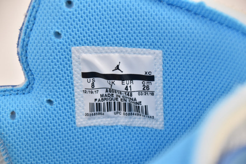 OG Off-White x Air Jordan 1 UNC Retro High Top Sneakers Blue White