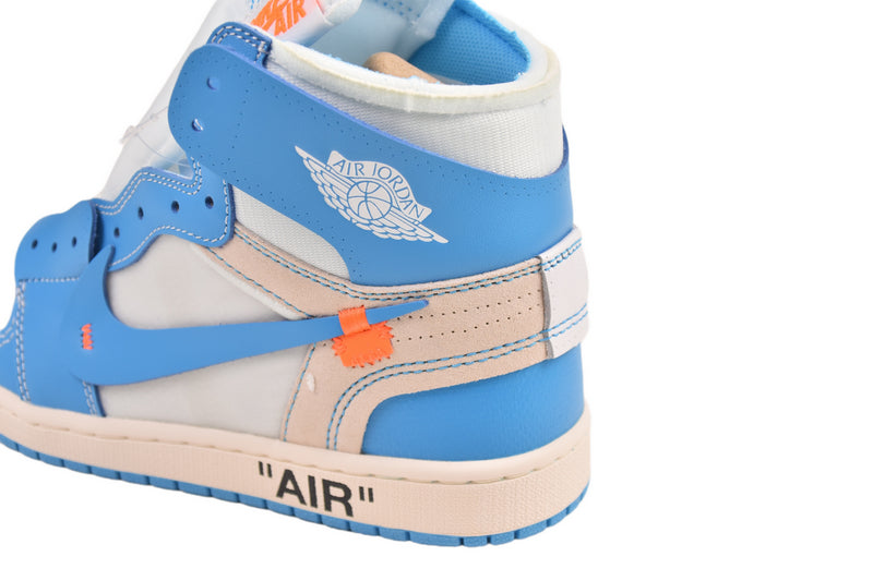 OG Off-White x Air Jordan 1 UNC Retro High Top Sneakers Blue White