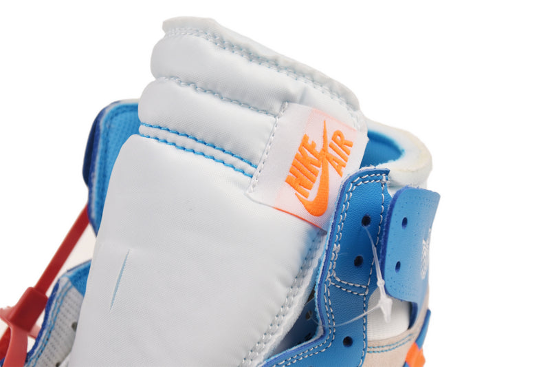 OG Off-White x Air Jordan 1 UNC Retro High Top Sneakers Blue White