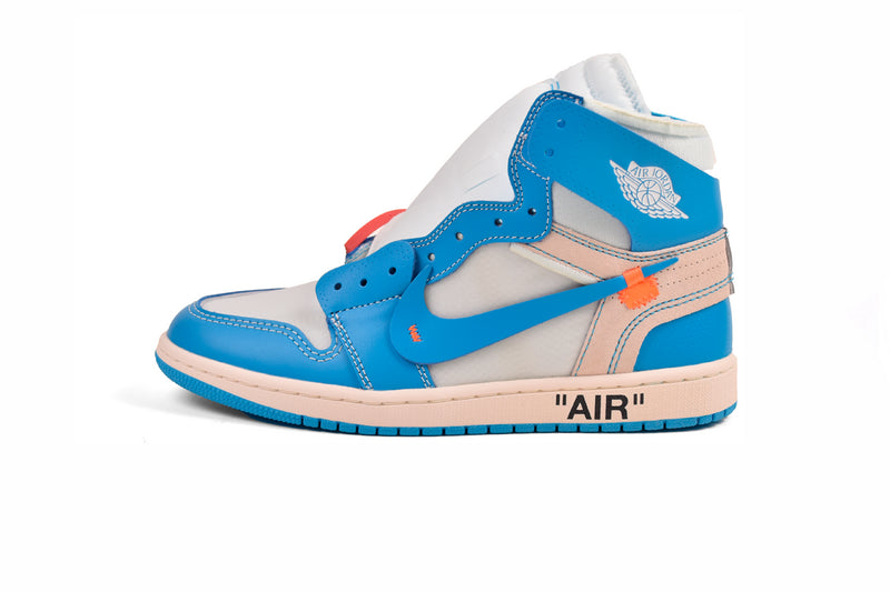 OG Off-White x Air Jordan 1 UNC Retro High Top Sneakers Blue White