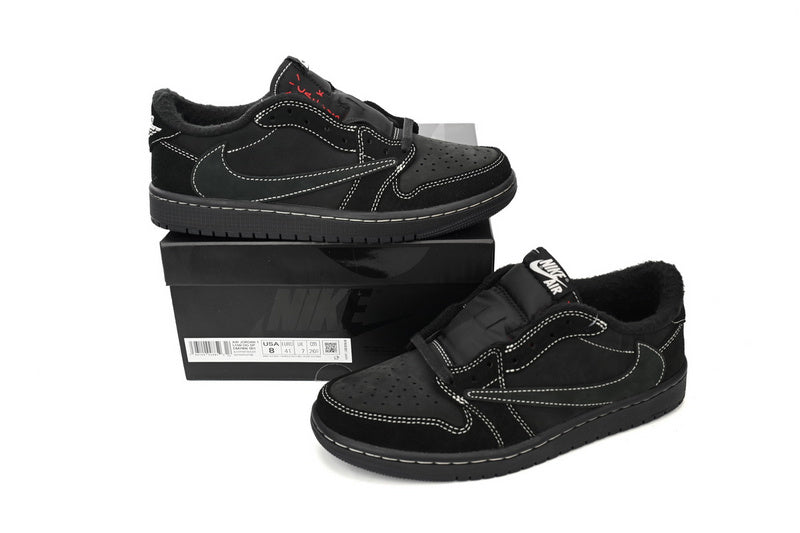 Iconic Travis Scott Air Jordan 1 Low Black Phantom Style Sneakers