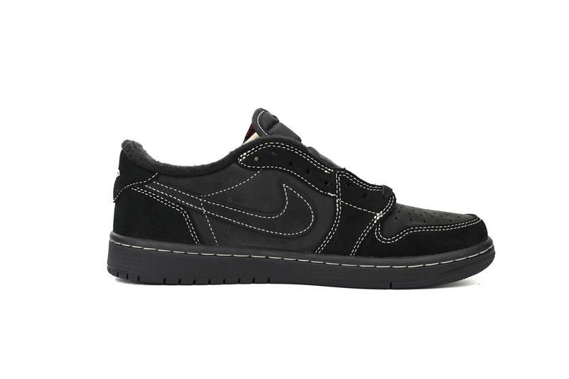 Iconic Travis Scott Air Jordan 1 Low Black Phantom Style Sneakers