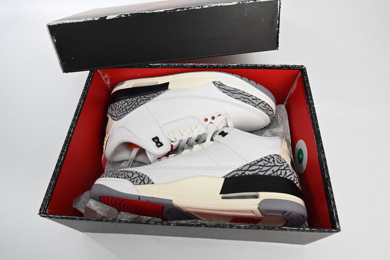 Iconic PK Air Jordan 3 White Cement Reimagined Retro Basketball Sneakers