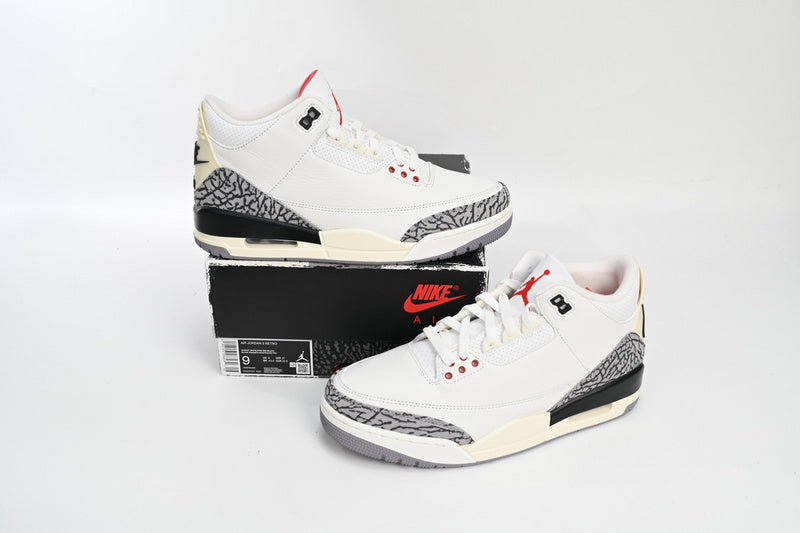 Iconic PK Air Jordan 3 White Cement Reimagined Retro Basketball Sneakers