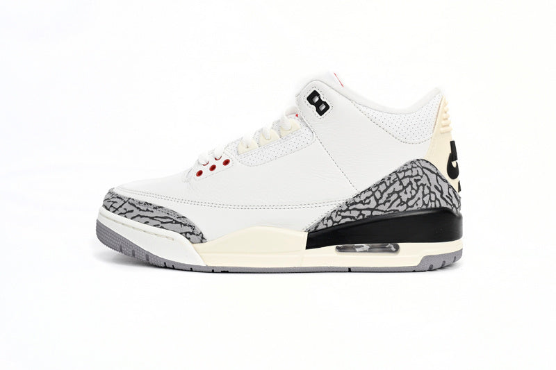 Iconic PK Air Jordan 3 White Cement Reimagined Retro Basketball Sneakers