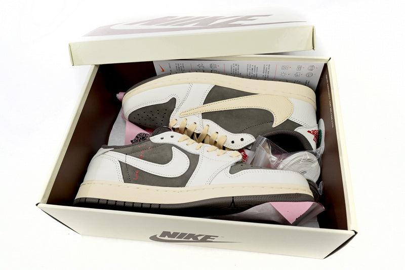 Travis Scott x Air Jordan 1 Low OG Reverse Mocha Premium Sneakers