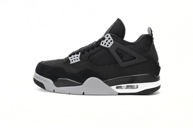 Authentic Air Jordan 4 Retro Black Canvas Sneakers - Q4 Batch Premium Quality