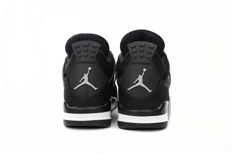 Authentic Air Jordan 4 Retro Black Canvas Sneakers - Q4 Batch Premium Quality