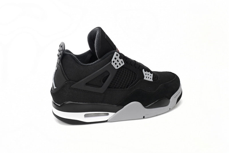 Authentic Air Jordan 4 Retro Black Canvas Sneakers - Q4 Batch Premium Quality